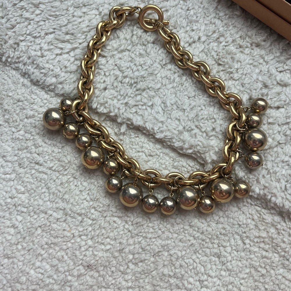 Givenchy Gold Tone Chunky Ball Necklace